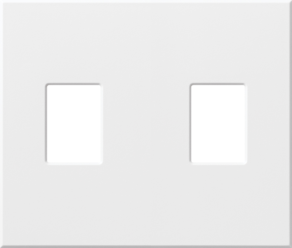 Nova T Wallplate Kit, 2-gang, small, small openings, fins broken, beige