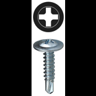 Wafer Head Self Drilling Screw, Steel material, #8 x 1/2 in. Size, Zinc Plated Finish, Phillips drive type, #2 bit size, Bulk Pack