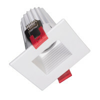2-inch Square LED Recessed Downlight with Baffle in White, 3000K
