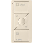 Lutron 3-Button with Raise/Lower and Preset, Pico Smart Remote, with Shade Icons and Text ("Shade") - Light Almond