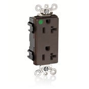 20 Amp, 125 Volt, Modular Receptacle, Decora Plus, Hospital Grade, Brown