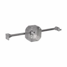 Eaton Crouse-Hinds series Octagon Box and Adjustable Bar Set, (4) 1/2", 4", Conduit (no clamps), 1-1/2", Steel, Fixture rated, use with 4" octagon box, 16", 15.5 cubic inch capacity