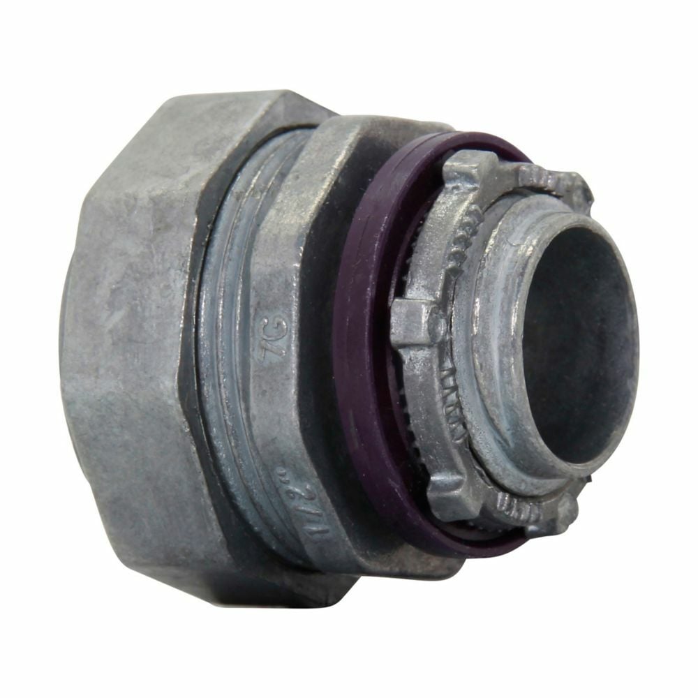 Eaton Crouse-Hinds series liquidtight connector, FMC, Straight, Non-insulated, Zinc die cast, 4"