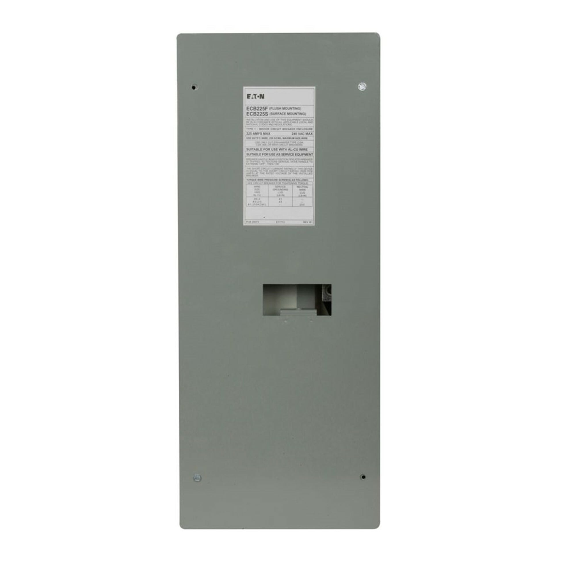ECB225F Type CH Circuit Breaker Enclosure, 25-1/2 in L x 10 in W x 4-1/2 in H, NEMA 1, Polyurethane