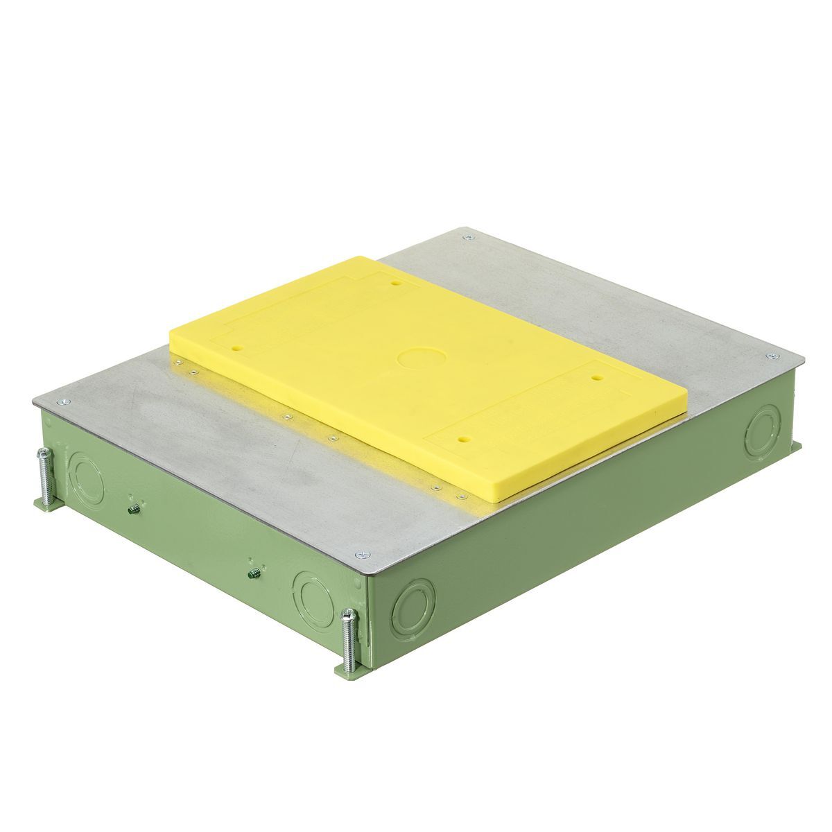 SystemOne ETERNAL Series Concrete Floorboxes, Galvanized Stamped Steel Box, Recessed, 4-Gang CFB E-Series Box for Rectangular Covers, 2.50" Minimum Depth of Pour, Corrosion Resistant Paint