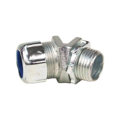 Liquidtight Conduit Fitting, 45 Degree 2-1/2 Inch, Non-Insulated Malleable Iron