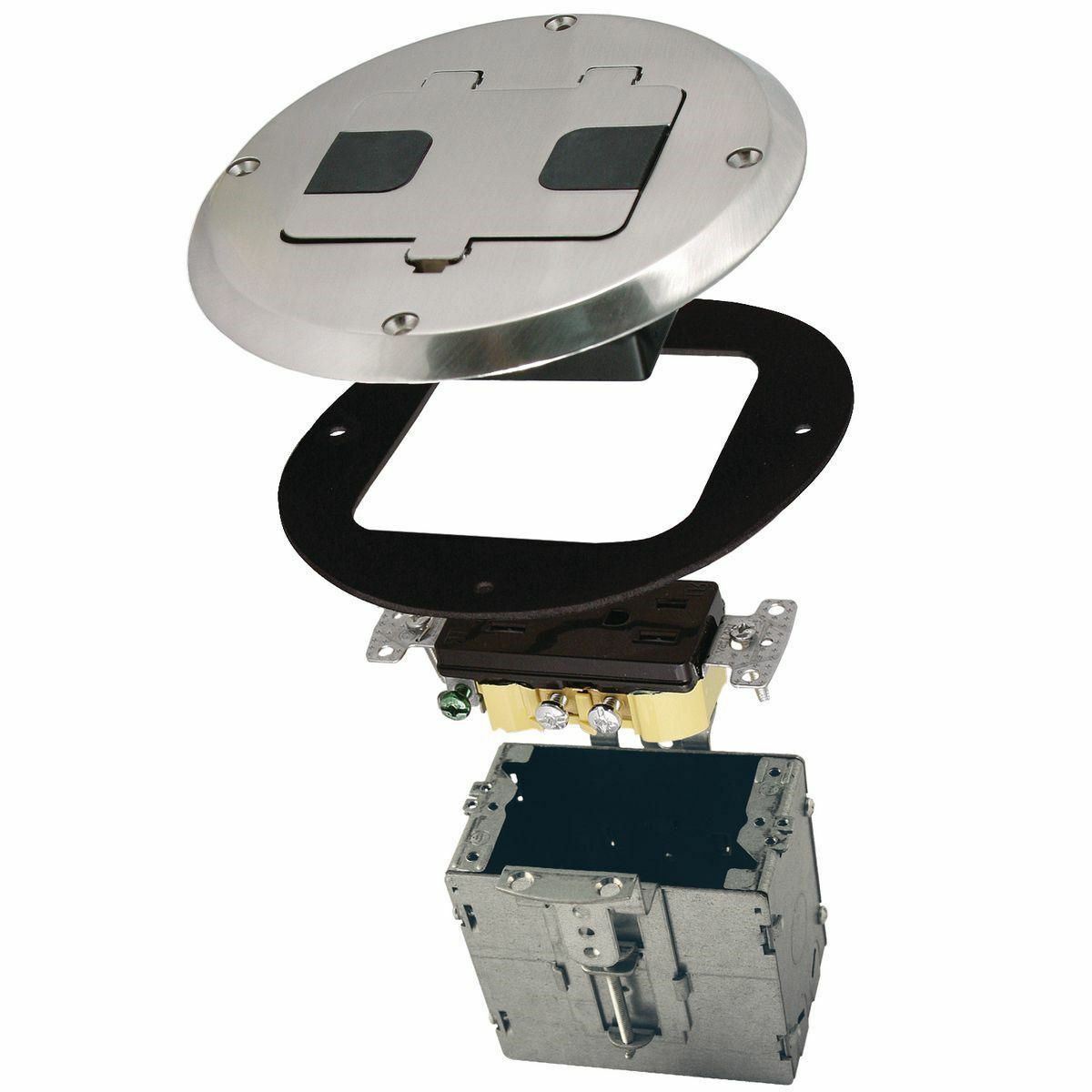 Round, Recessed Floor Boxes - Nickel Finish