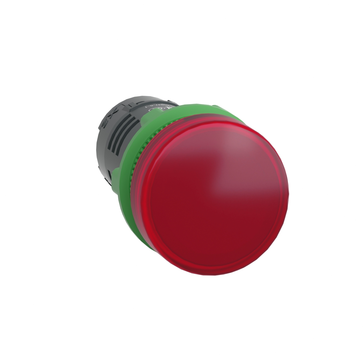 Monolithic pilot light, Harmony XB5, grey plastic, red, 22mm, universal LED, plain lens, 24V AC DC