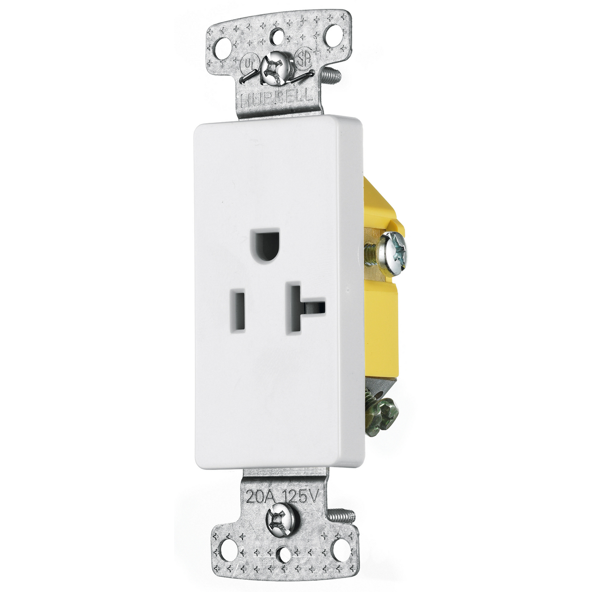 tradeSELECT Straight Blade Residential Grade, Decorator Single, 20A 125V, 2-Pole 3-Wire Grounding, 5-20R, Self Grounding