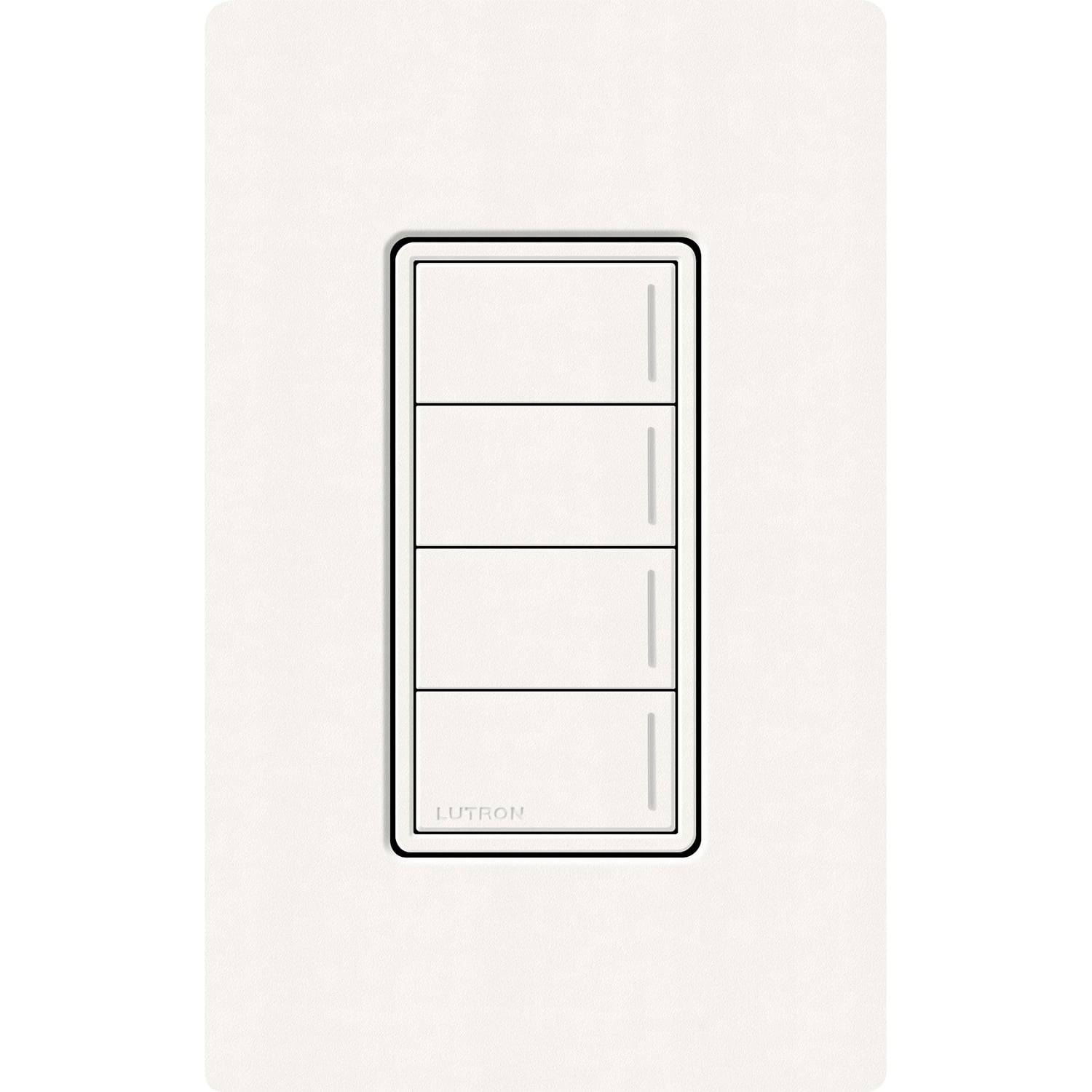 RadioRA 3 Sunnata RF 4-Button Keypad (default printing), 120-277 V, 50/60 Hz, 0.25 A, brilliant white