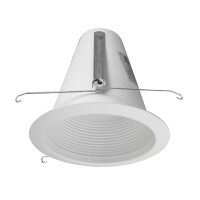 6 in. White Wet Location Rated Cone Baffle Trim, Fits 6 inch Housings