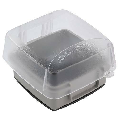 Extra-Duty Plastic In-Use Weatherproof Cover, Double-Gang, Vrt, 3.625" Clear
