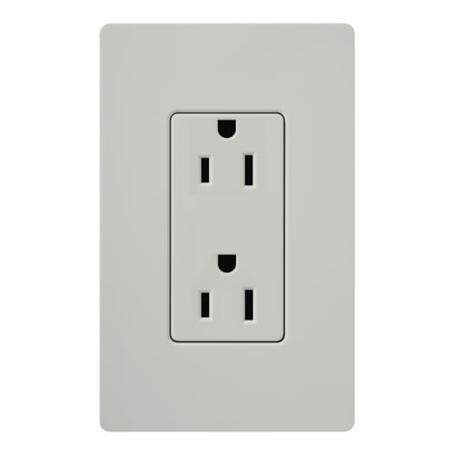 Claro, Satin, Receptacle, 125V/15A in palladium