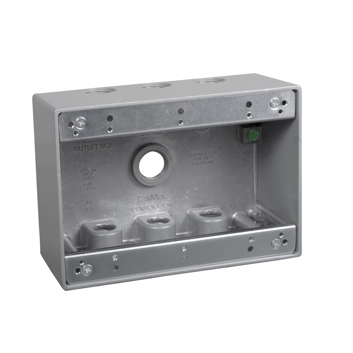 3G WP BOX (7) 1/2 IN. OUTLETS - GRAY
