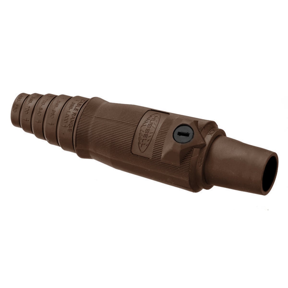 Heavy Duty Products, Single Pole Devices, Industrial Grade, Female, Plug, 400A 600V AC/DC, Single Conductor, Double Set Screws, Brown