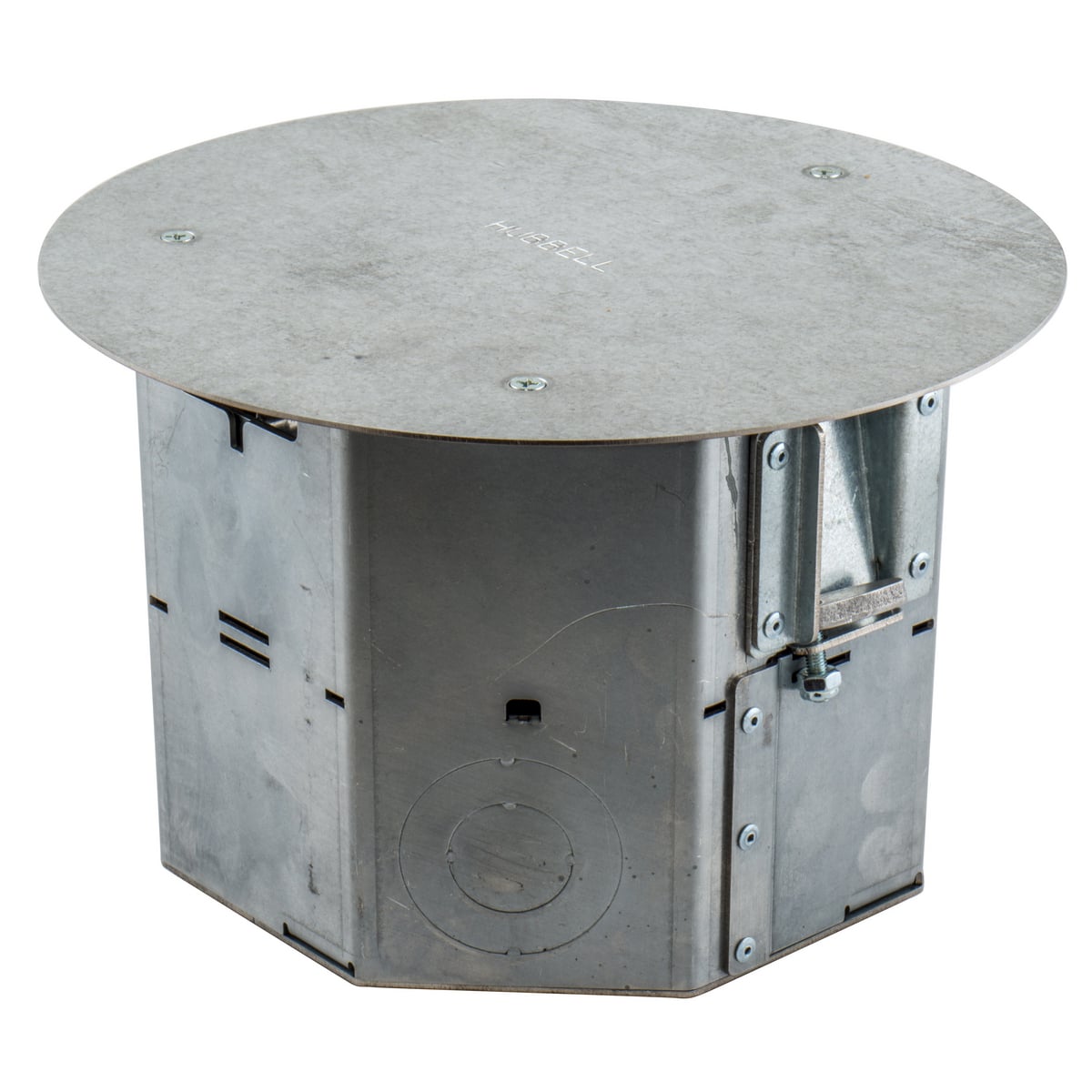 Hubbell Wiring Device Kellems, Floor and Wall Boxes, Round AFB Box, 4-Gang, 6.5" Depth, Temporary Cover