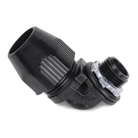 1/2 Inch 90 Degree Black Liquidtight Non-metallic Omni Connector