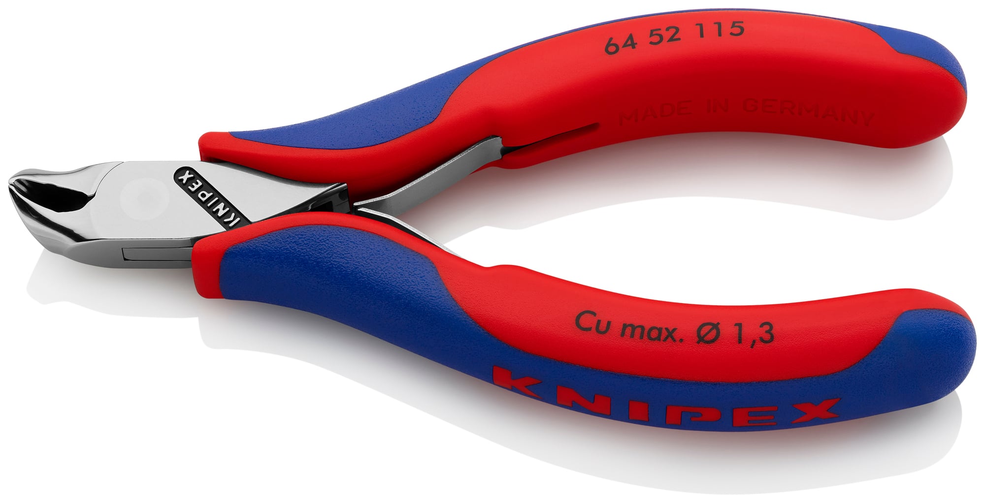 Electronics End Cutting Nippers, 4 1/2 in., Multi-Component, Polished, Flush Cut, End Cutter Head, Up to 3/64 in. Soft Wire