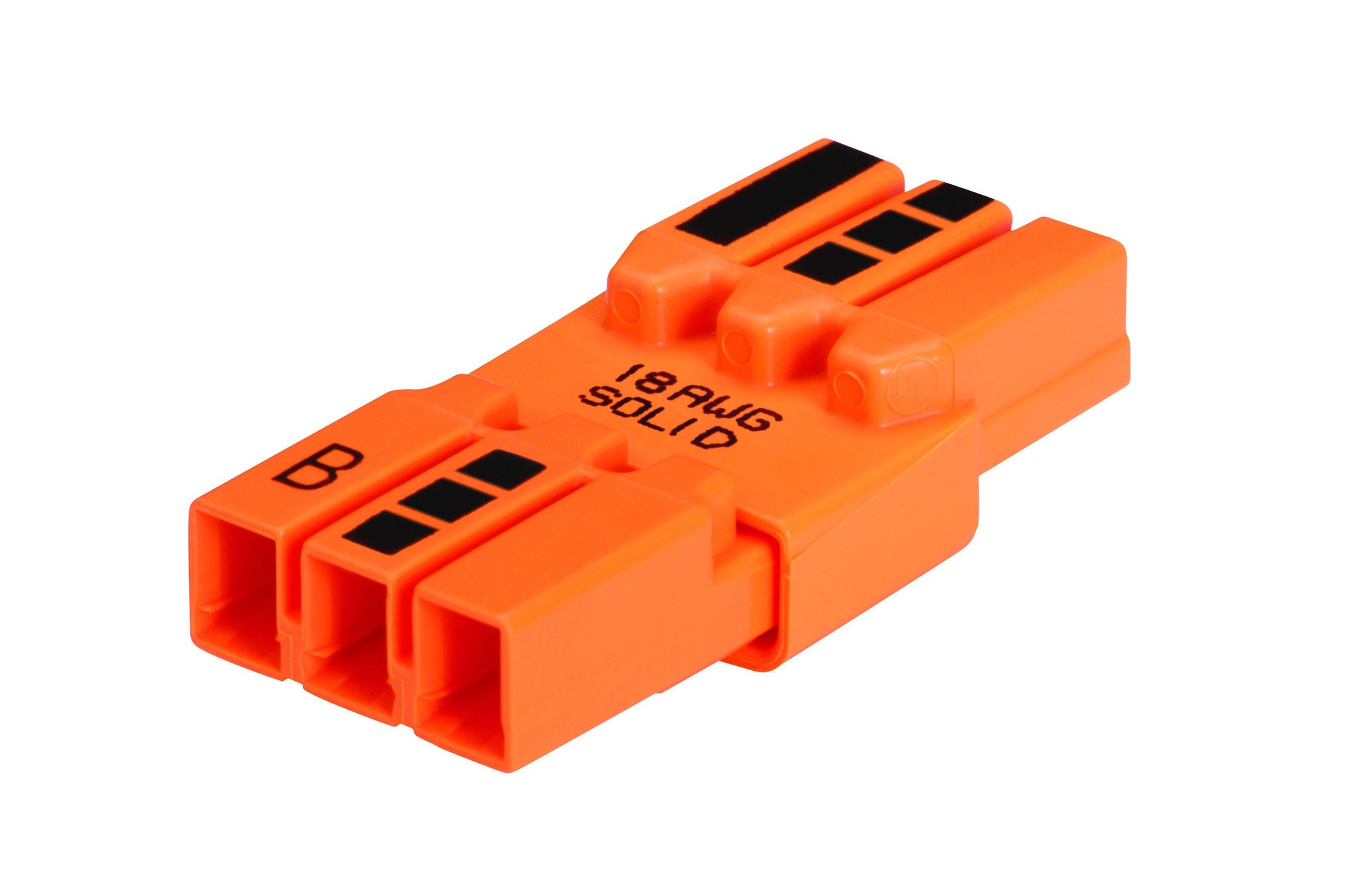 IDEAL, Luminaire Disconnect, PowerPlug, Solid 3-Wire, Wire Size: 18 AWG Solid, Amperage Rating: 3, 1.3, 1, 0.75, 0.60 AMP, Voltage Rating: 120, 277, 347, 480, 600 V, Material: Nylon Housing, Copper Alloy Contacts, Color: Orange, Model: 183, Flammability: UL 94V-0, Current Interruption: 10 Cycles Mint, Strip Length: 3/8 IN Plus Or Minus 1/16 IN, Number Of Circuits: 2 Or 3, Mating Or Unmating Force: 3 - 8 LBF, Temperature Rating: 105 DEG C