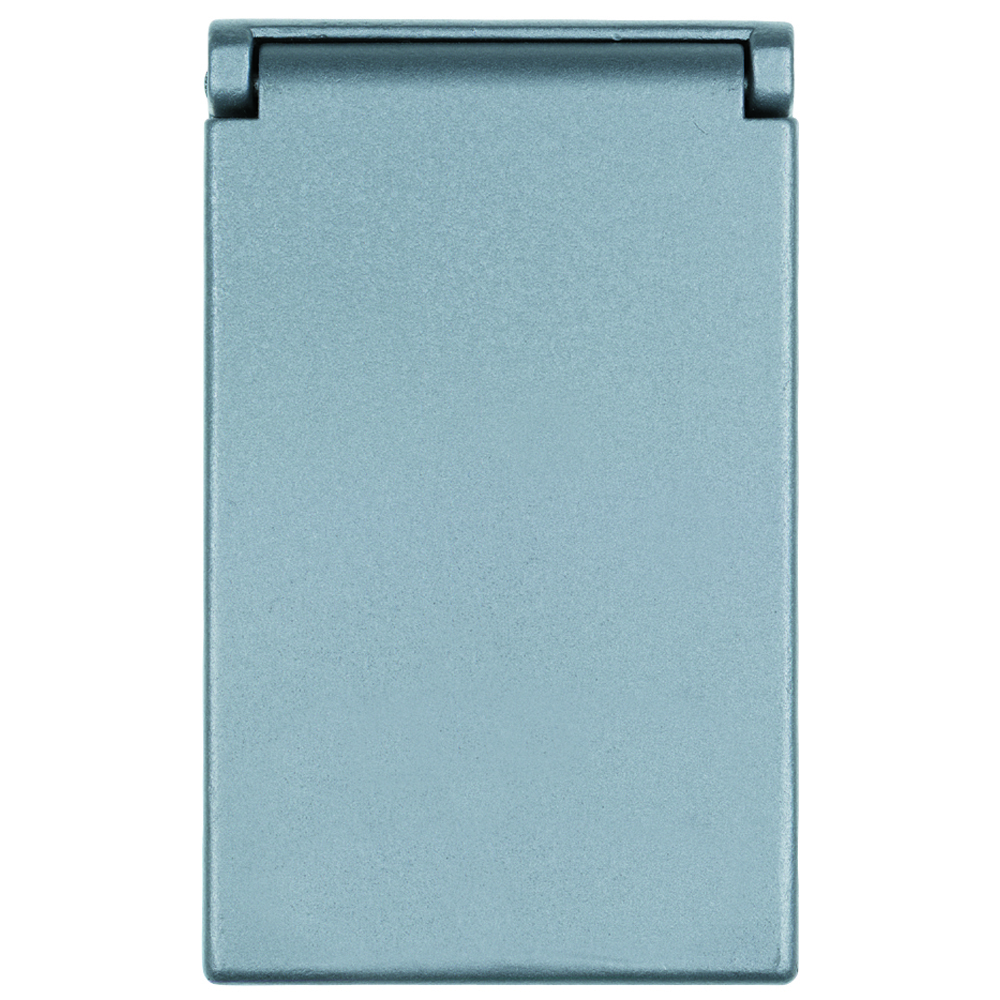 WeatherproofHeavy CastAluminum Cover 1 Gang 1.593 Max. Diameter Power Outlet, Vertical, Gray