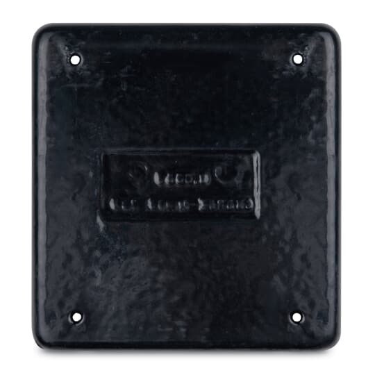 PVC Coated Blank Cover, 2 Gang, Steel, Gray