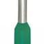 Electro Tin-plated insulated ferrule sleeve - Wago (216 series) - for 1 x 0.34mm2 / for 22AWG - Green color - length 9mm - Diameter 2mm insulated collar / 0.5mm ferrule