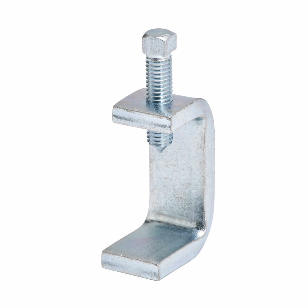 Eaton B-Line series beam clamps, 2.3750" H x 2" L x 1.25" W, Steel, 900 load cap, 1/2"-13 rod size, 1/2" screw size, 0.25" beam thickness