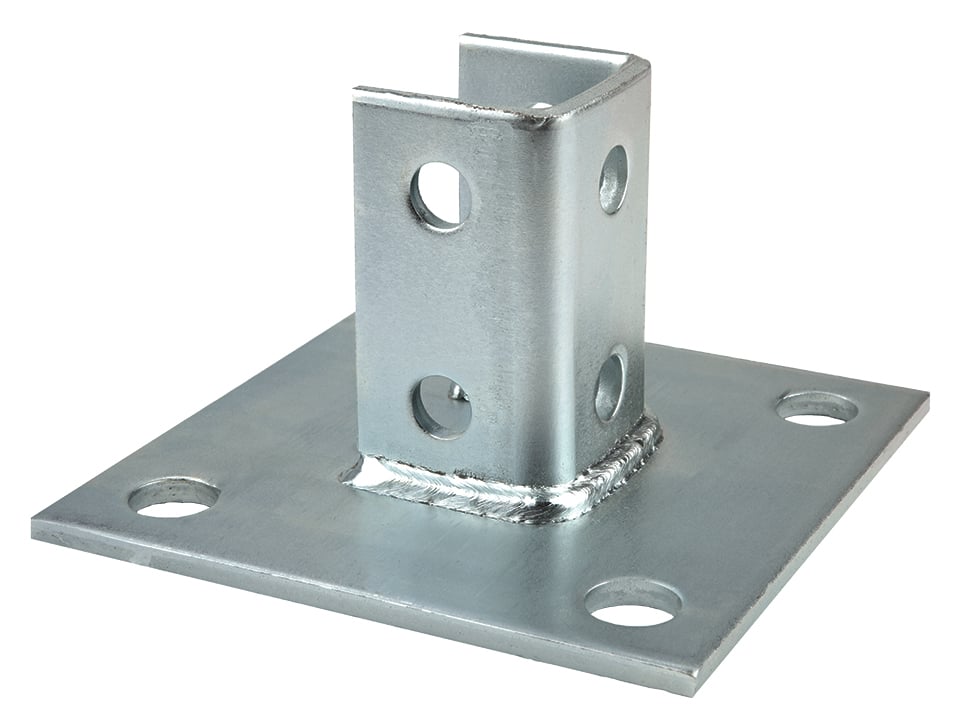 Single Channel Tall Clevis, 6 x 6 in. dimensions, Cold Formed Steel material, 10 holes, Electrogalvanized Finish, SQ