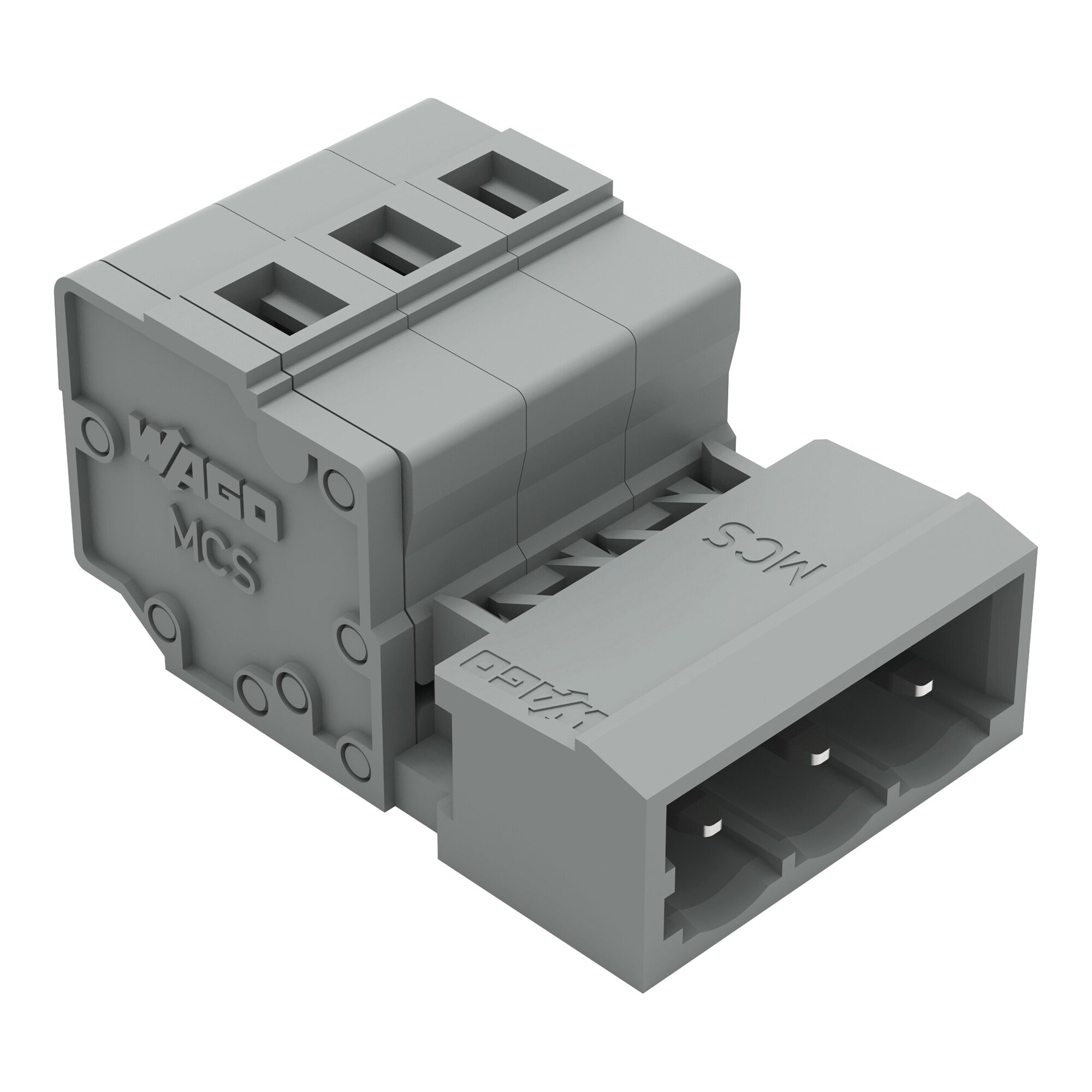 1-conductor male connector; CAGE CLAMP; 2.5 mm; Pin spacing 5 mm; 3-pole; 2,50 mm; gray