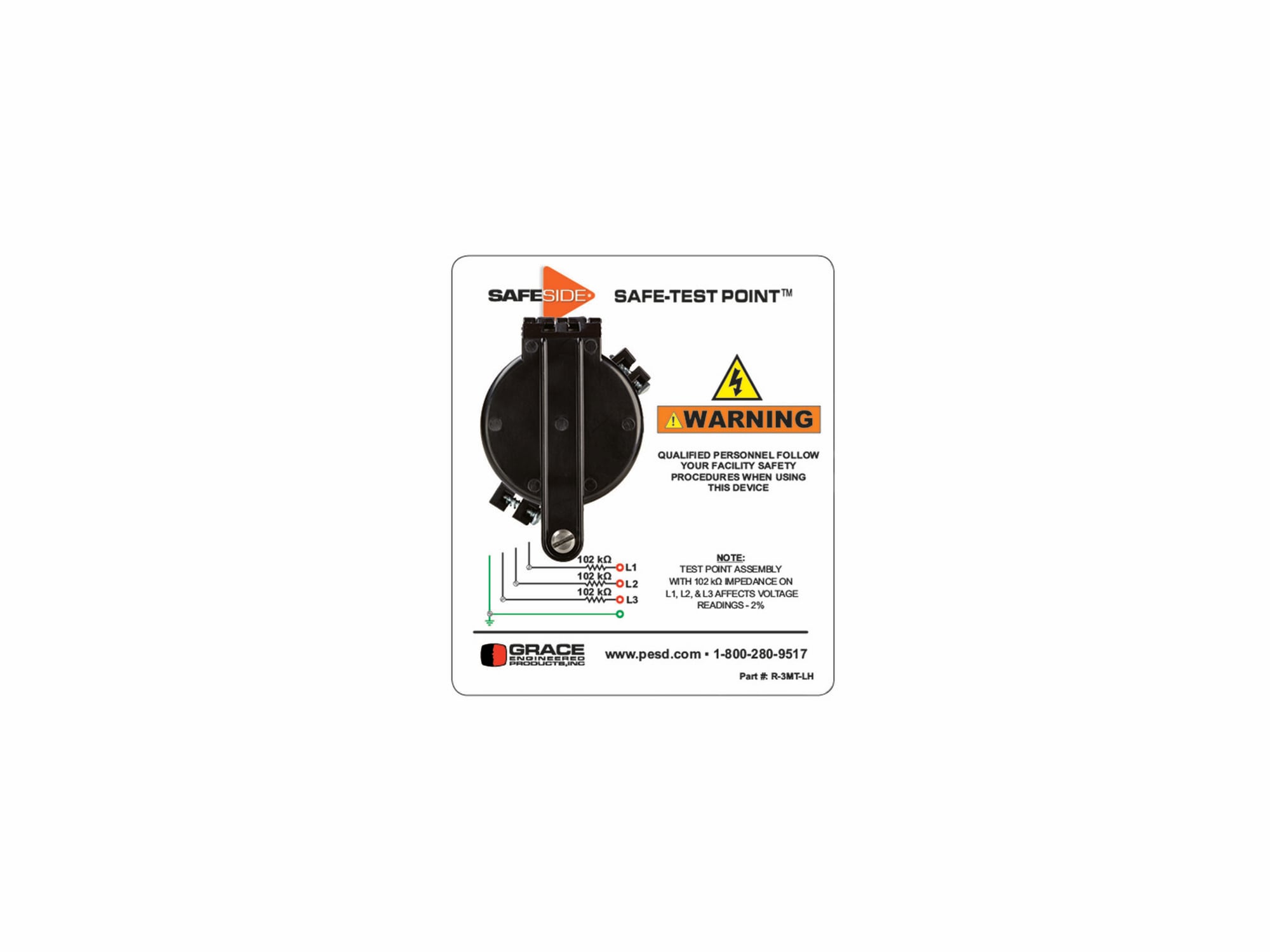 SAFE-TEST POINT HORIZONTAL MOUNT WITH WARNING LABEL