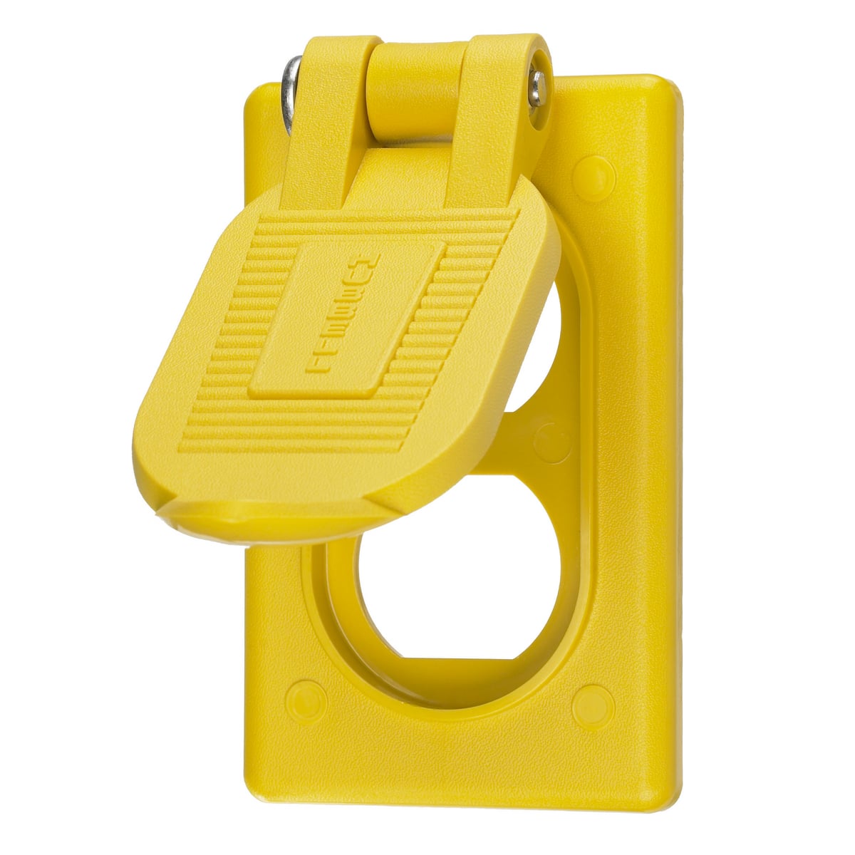Twist-Lock Devices, Weatherproof Covers, Accessories for 15 Amp 2 and 3 Wire Devices, Yellow thermoplastic, vertical standard box mount, corrosion resistant