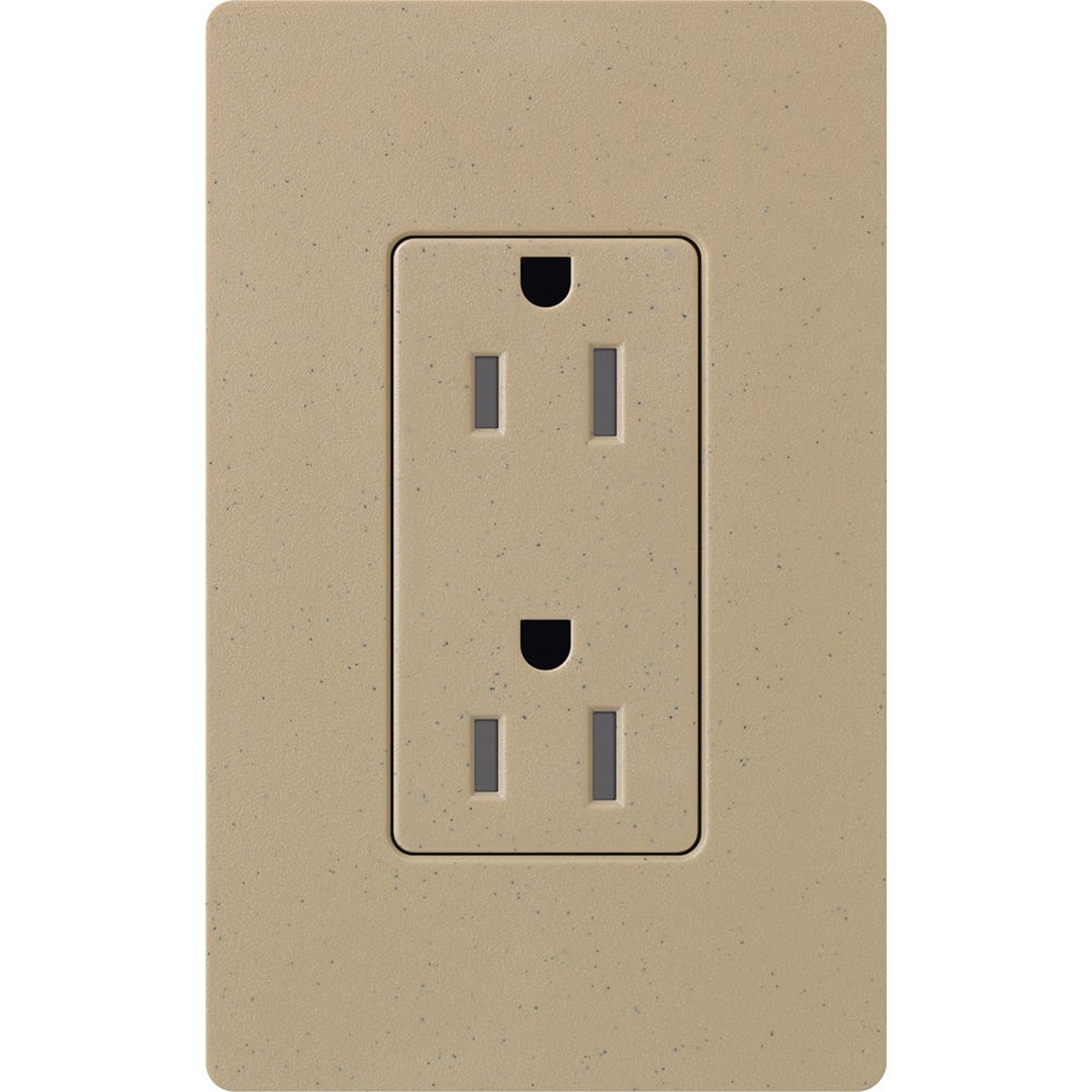 Claro, Satin, Tamper-resistant receptacle, 125V/15A in mocha stone