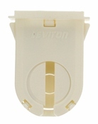 Fluorescent lampholder, T8/T12 (G13 base) shunted, medium bi-pin, turn type with lamp lock, medium height, (23MM) lamp center 660W-600V. UL AND CSA, slide-on mounting. COF white. PKD 1/polybag, 5/master carton.