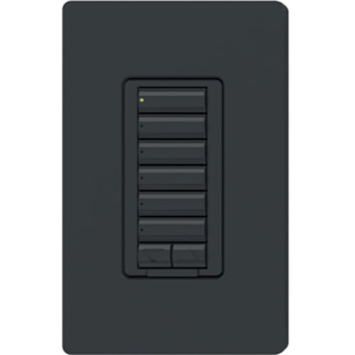 Lutron RadioRA 2 seeTouch LED+ Hybrid Keypad, 6 Button with Raise/Lower- Black