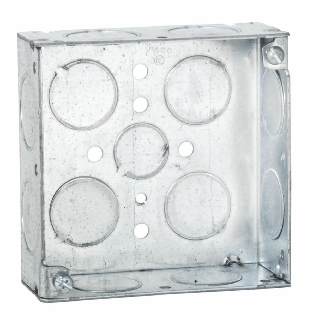 4 In. Square Boxes, 1-1/2 In. Deep - Welded with Conduit KO's