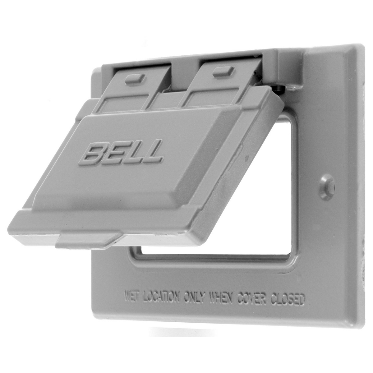 Wallplates and Boxes, Weatherproof Covers, 1-Gang, Duplex Opening, Horizontal, Gray