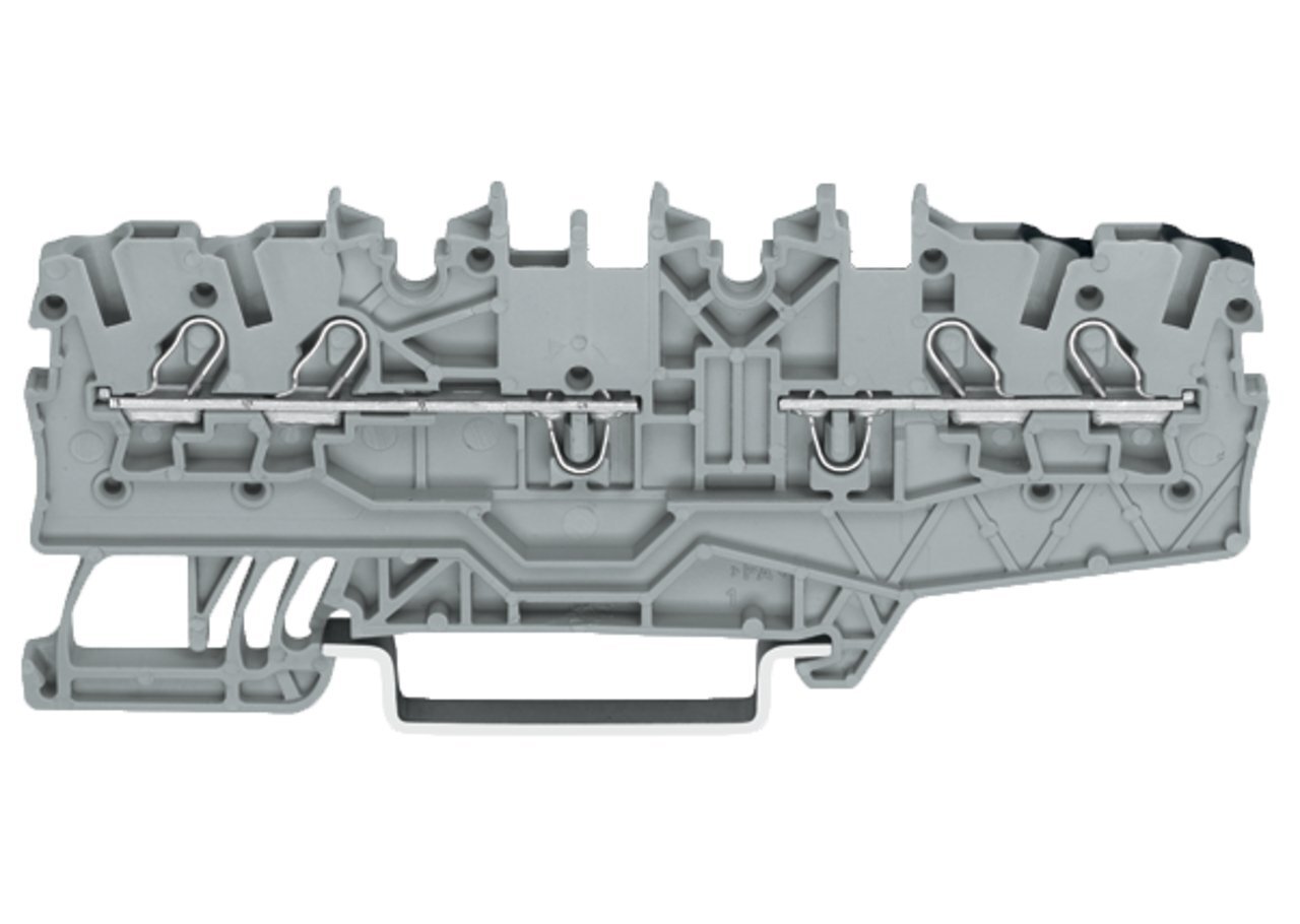 Double potential terminal block; 1 mm; both potentials can be commoned; side and center marking; for DIN-rail 35 x 15 and 35 x 7.5; Push-in CAGE CLAMP; 1,00 mm; gray