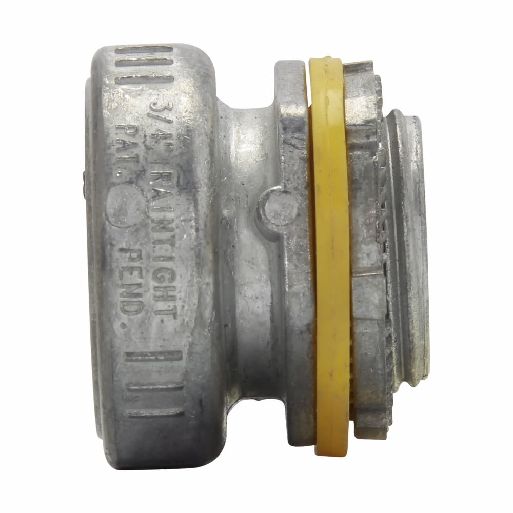 Eaton Crouse-Hinds series push-in raintight connector, EMT, Straight, Non-insulated, Zinc die cast, 1/2"
