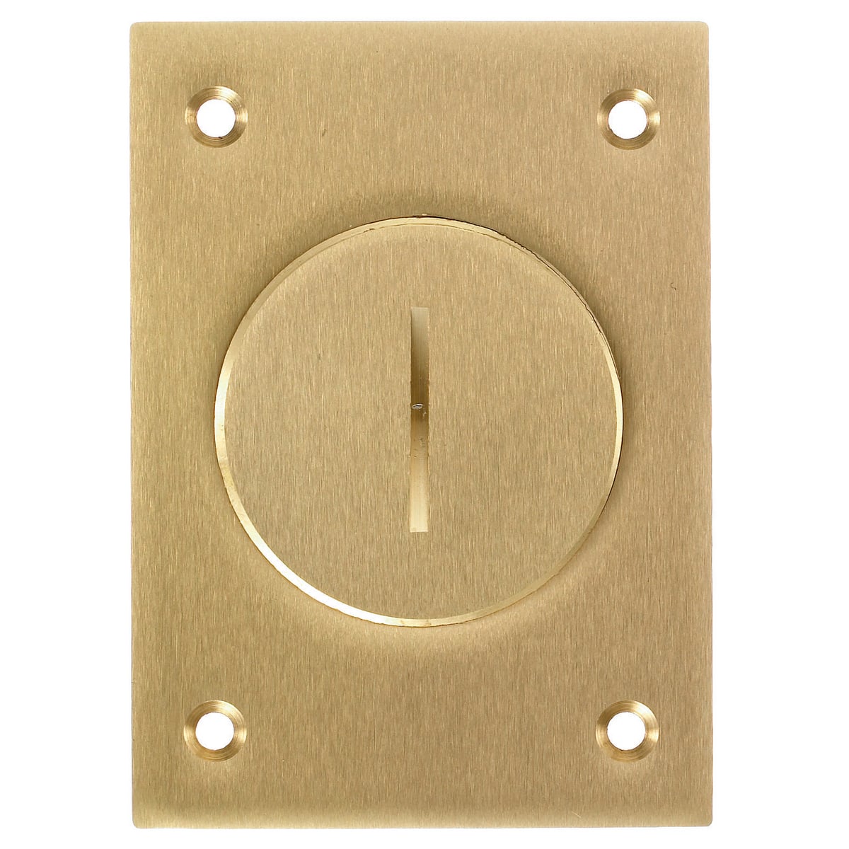Flush Concrete Floor Box Series, 1-Gang Cover, Retangular, 2-1/8" Threaded Opening, Brass