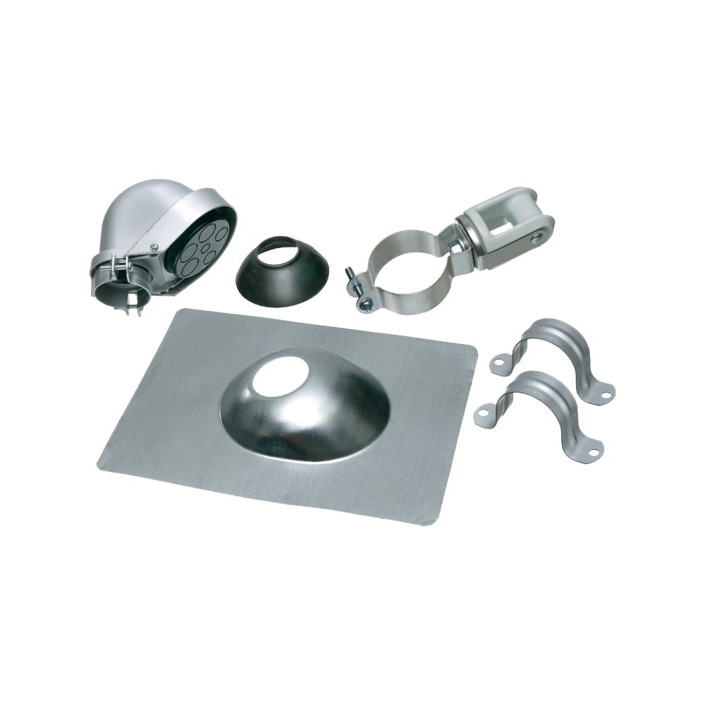 Mast Kit, 2-1/2" trade size. Kit provides an assortment of service entrance mast components for installing overhead service drops in residential and commercial buildings using conduit. Includes Entrance Cap, Roof Flashing, Straps, Ampere Service.