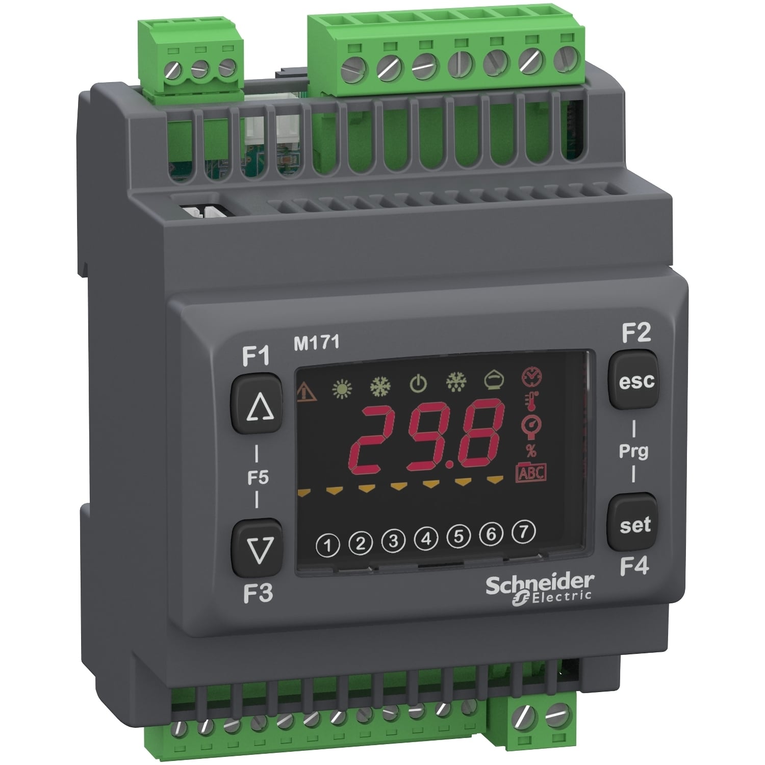 Controller, Modicon M171/M172/M173, optimized optimized, display 14 IO, Modbus, 100-240V AC