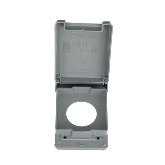 1-gang weatherproof 30 AMP Vertical Mount Single Receptacle Box Cover - Gray