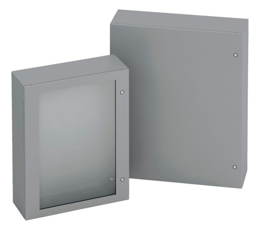 20206-SD Premier 1-Solid Door Slotted Electrical Enclosure, 20 in W x 6 in D x 20 in H, NEMA 4/12 NEMA Rating, Carbon Steel