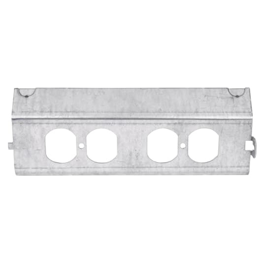 Access Floor Module Cover, Length 8-15/16 Inches, Galvanized Steel, Double Duplex Cover Sloped 45 Degrees, Power Panel