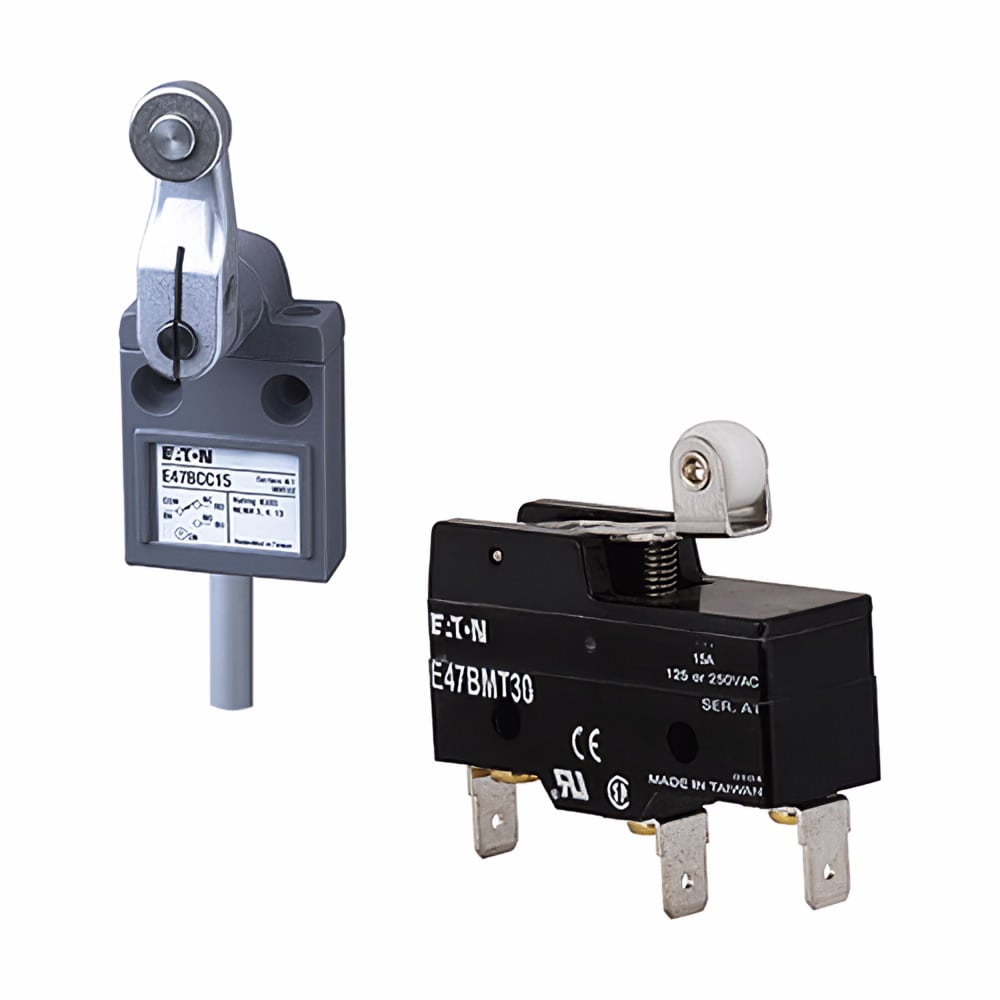 E49 Full Size IEC Limit Switch, Top Push Roller, Die Cast Aluminum enclosure, 10A max AC, 1.5A max DC, 1NO-1NC, 10A at 600Vac, 1.5A at 24Vdc, Screw Terminals