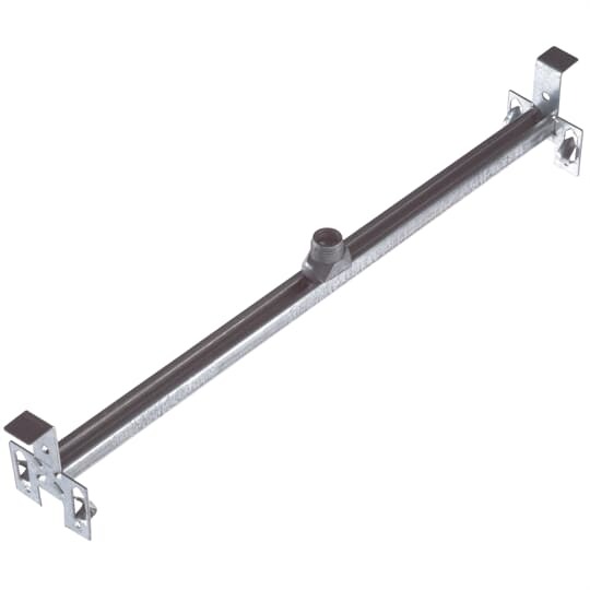 Adjustable bar hanger. Depth 1-3/16 inch. For 3/8 inch, 1/2 inch and 5/8 inch wall board and plaster. Score marks for drywall and plaster depths. Maximum load capacity: 50 pounds (22.7 kilograms). Length: 10-1/2 inches to 18-1/2 inches. Packaged complete with stud.