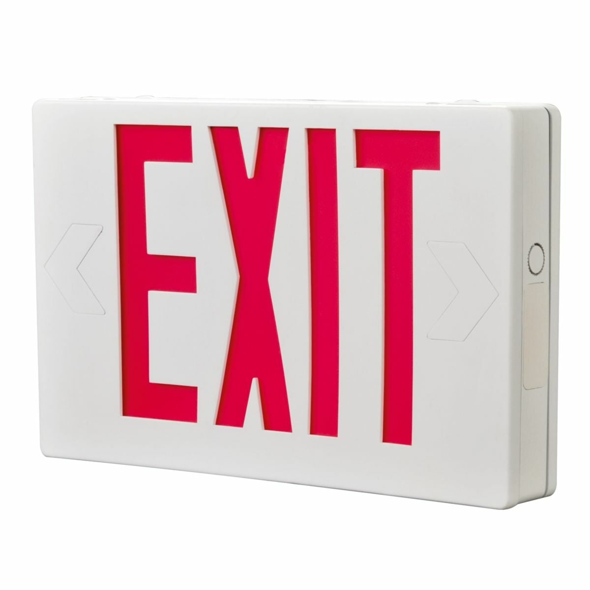 AC Only, White Housing, LED Exit, Red Letters