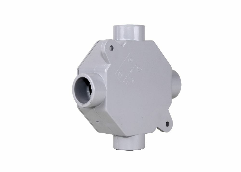 OB401505/07 4"x1 1/2" PVC OCTAGONAL BOX 1/2 OR 3/4" HUB KRALOY