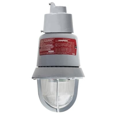Explosion Proof Strobe Beacon, 120 VAC, Xenon Lamp, 7-1/4 in Dia, Stanchion Mount, Red Lens