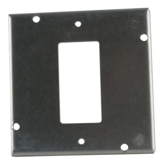 Square Box Surface Cover, 7.5 Cubic Inches, 4-11/16 Inch Square x 1/2 Inch Deep, Galvanized Steel, For use with One Ground Fault Receptacle